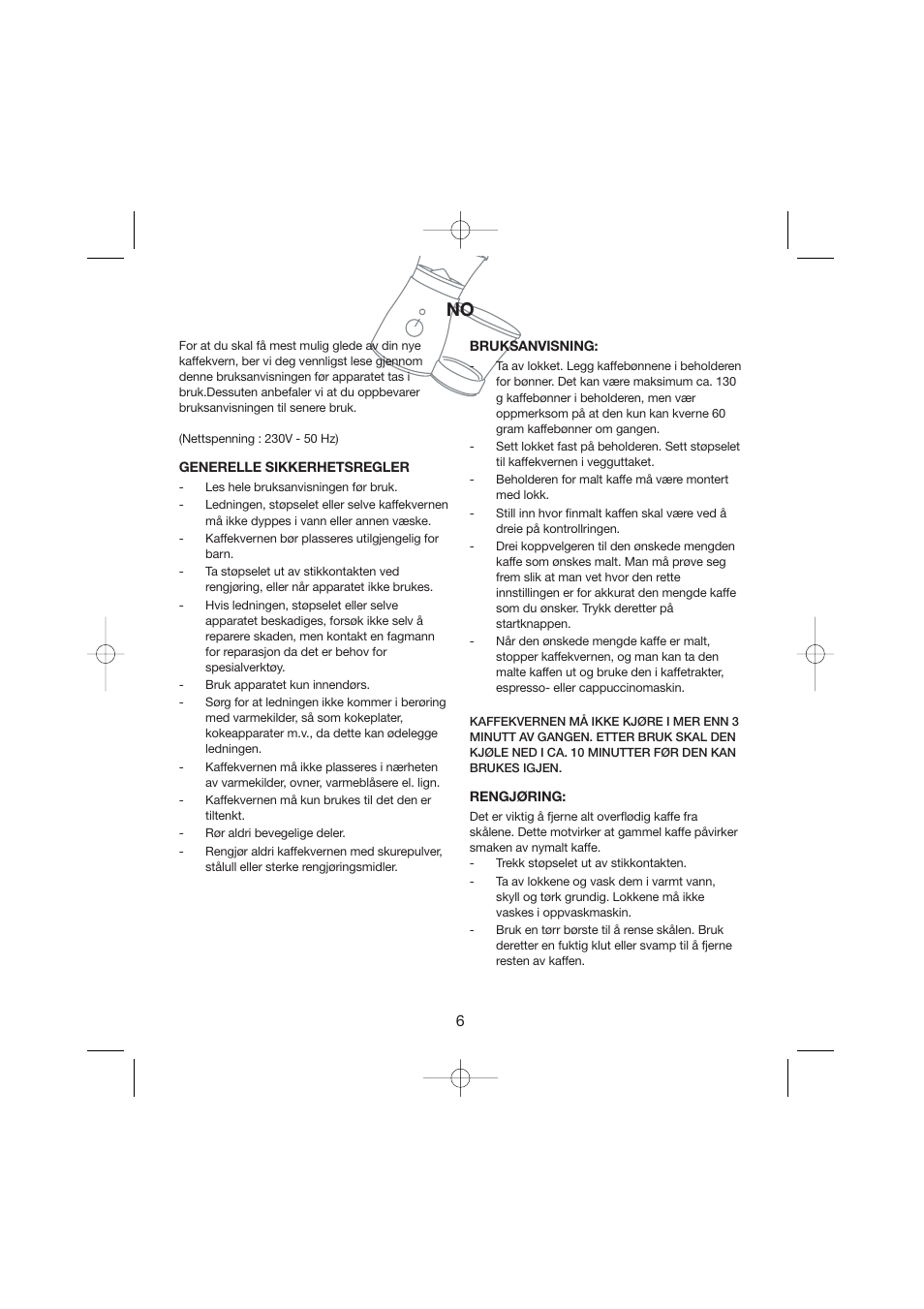 Melissa Coffeegrinder 245-024 User Manual | Page 6 / 17