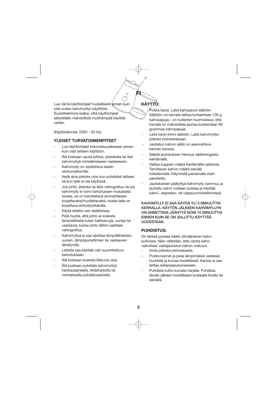 Melissa Coffeegrinder 245-024 User Manual | Page 8 / 17