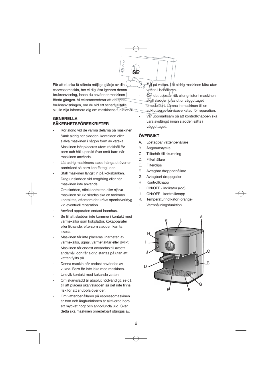 Melissa Espresso/Cappucino 245-027 User Manual | Page 6 / 33