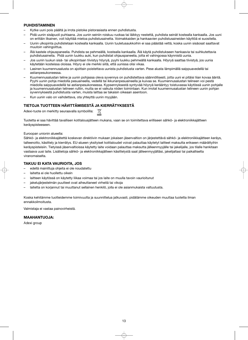 Melissa ide line ED8525NS-SA User Manual | Page 13 / 25