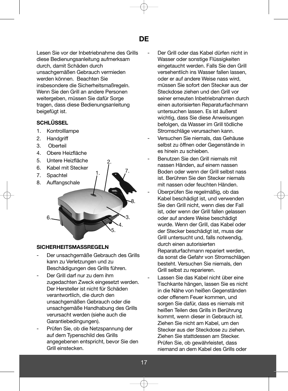 Melissa Health Grill 643-051 User Manual | Page 17 / 26