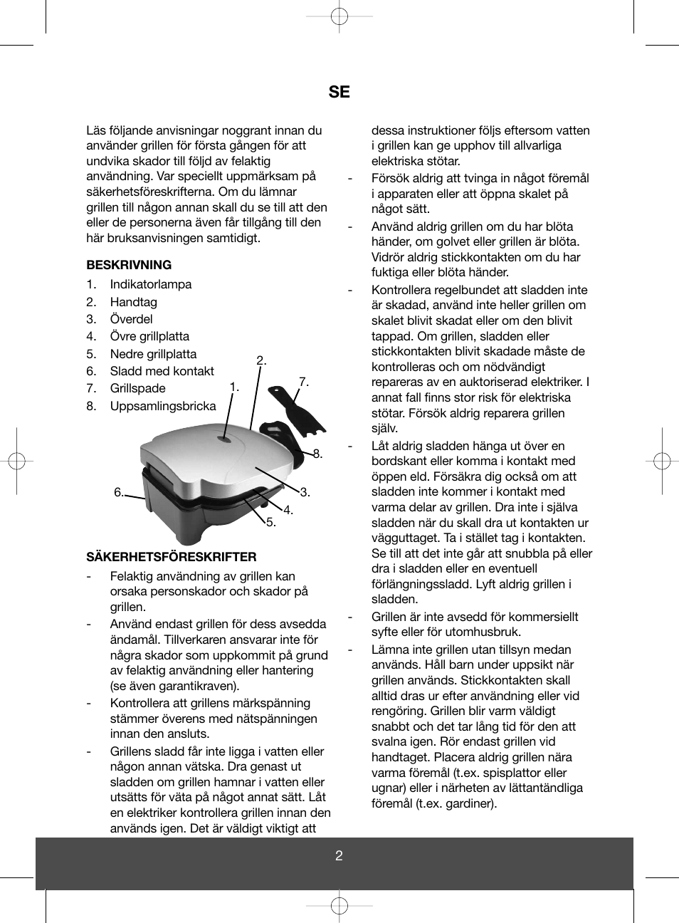 Melissa Health Grill 643-051 User Manual | Page 2 / 26