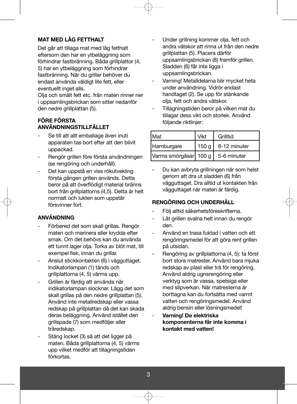 Melissa Health Grill 643-051 User Manual | Page 3 / 26