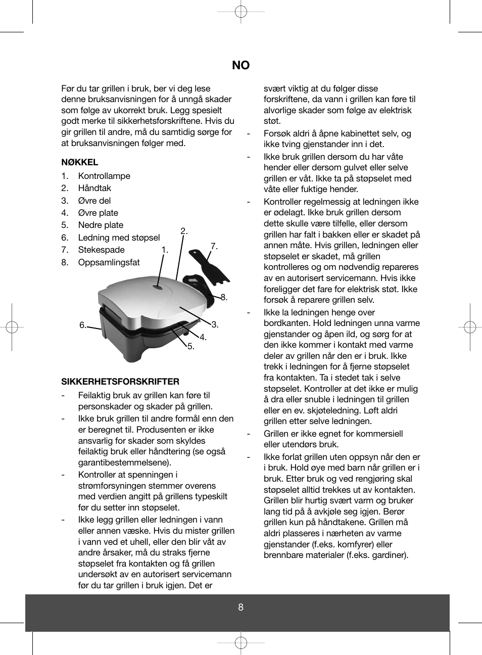 Melissa Health Grill 643-051 User Manual | Page 8 / 26