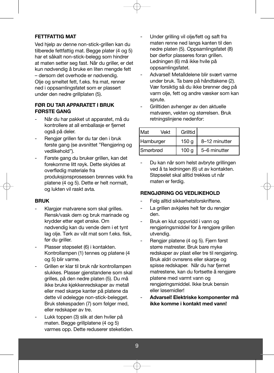 Melissa Health Grill 643-051 User Manual | Page 9 / 26