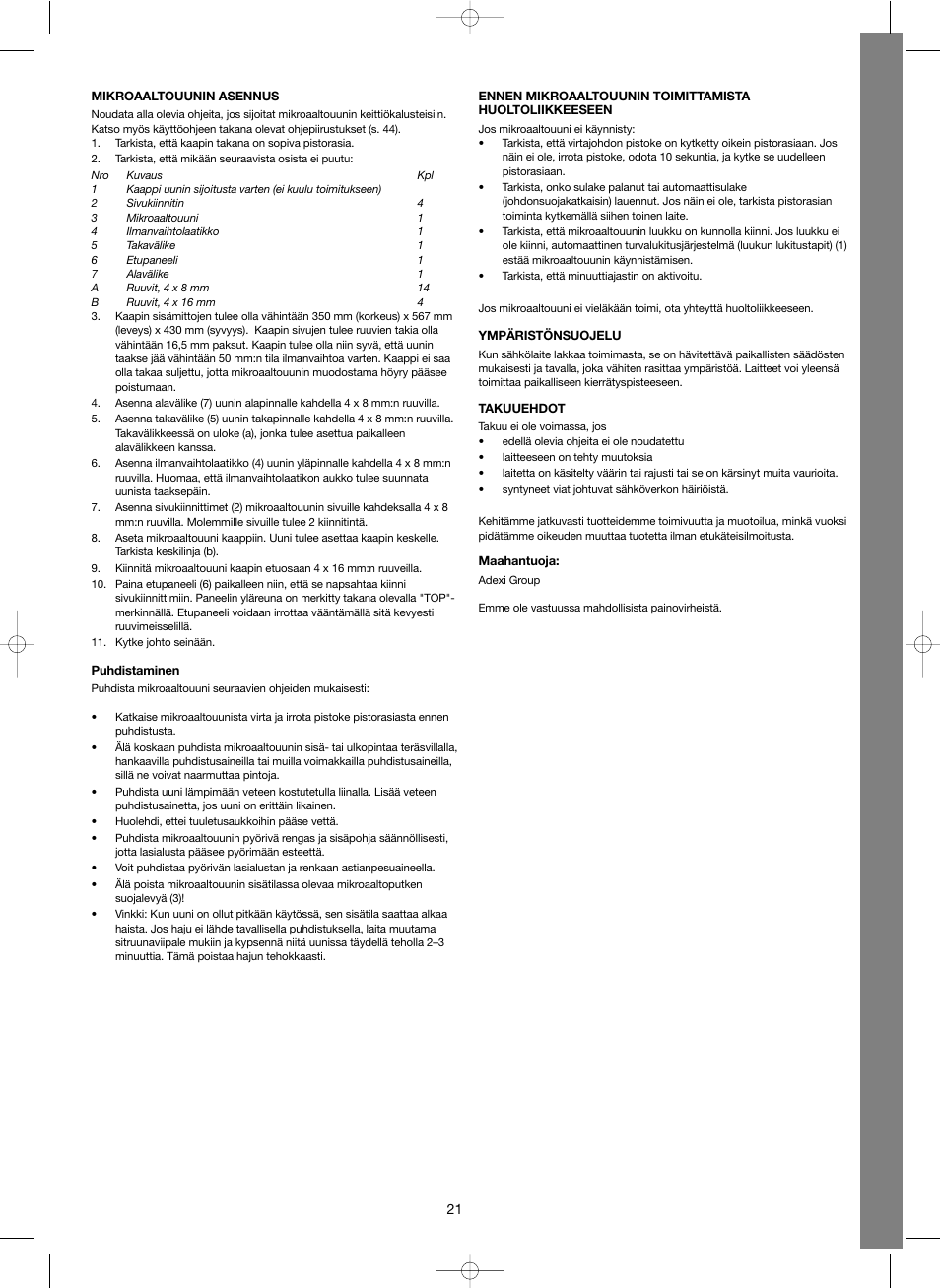 Melissa Steel Series 253-011 User Manual | Page 21 / 45