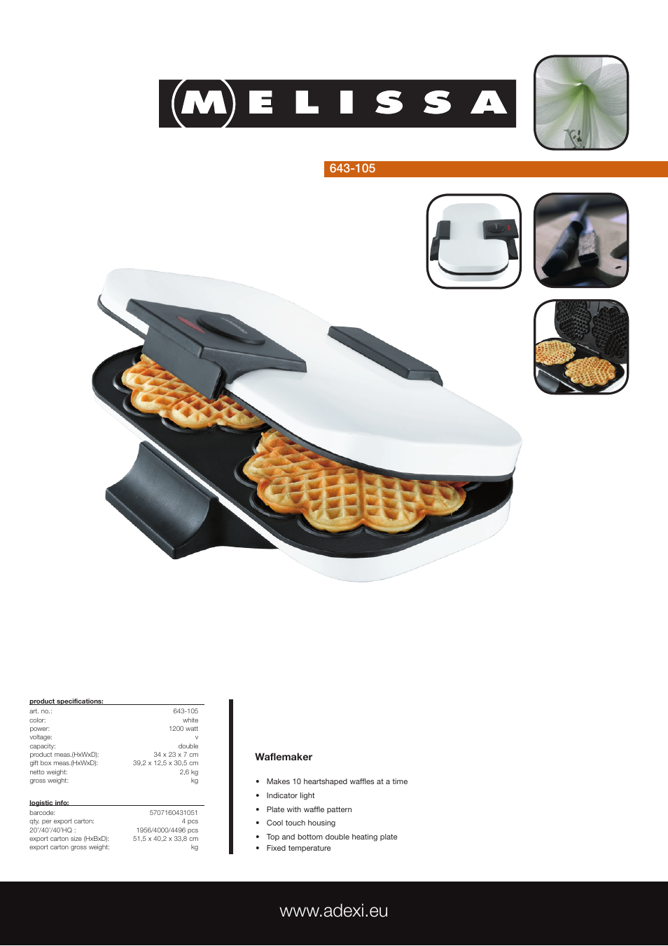 Melissa 643-105 User Manual | 1 page