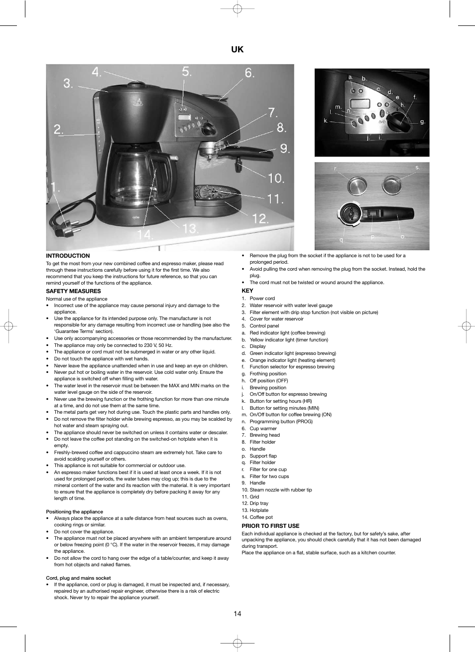 Melissa 3-in-1 Espresso and Coffee Maker 245-039 User Manual | Page 14 / 26