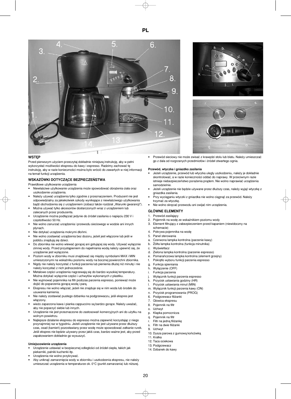 Melissa 3-in-1 Espresso and Coffee Maker 245-039 User Manual | Page 20 / 26