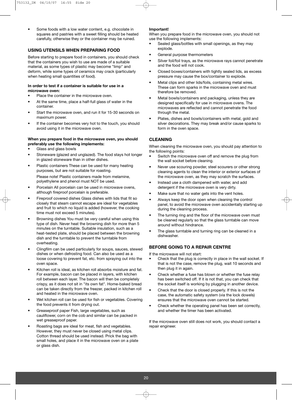 Melissa 753-132 User Manual | Page 20 / 33