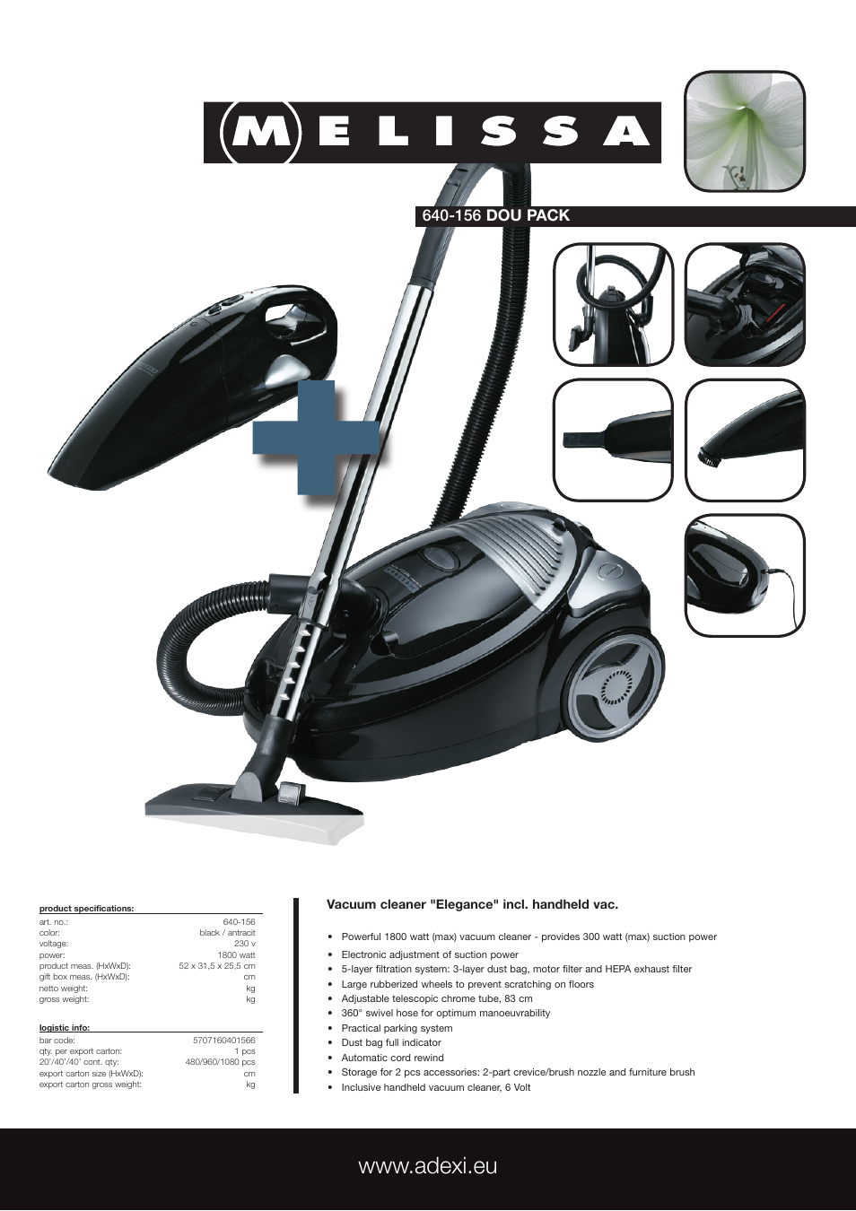Melissa 640-156 User Manual | 1 page