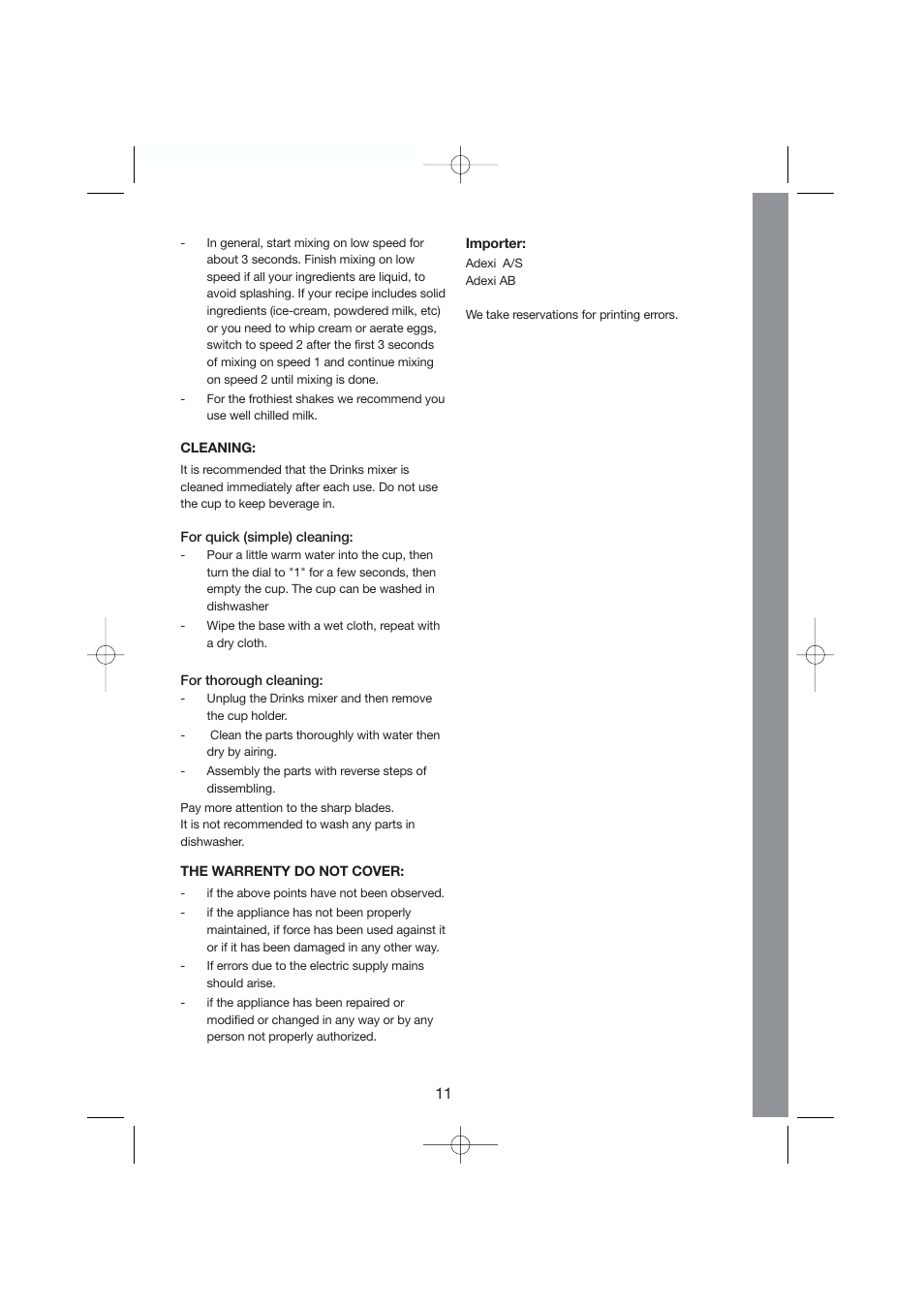 Melissa Drink Mixer 246-002 User Manual | Page 11 / 19