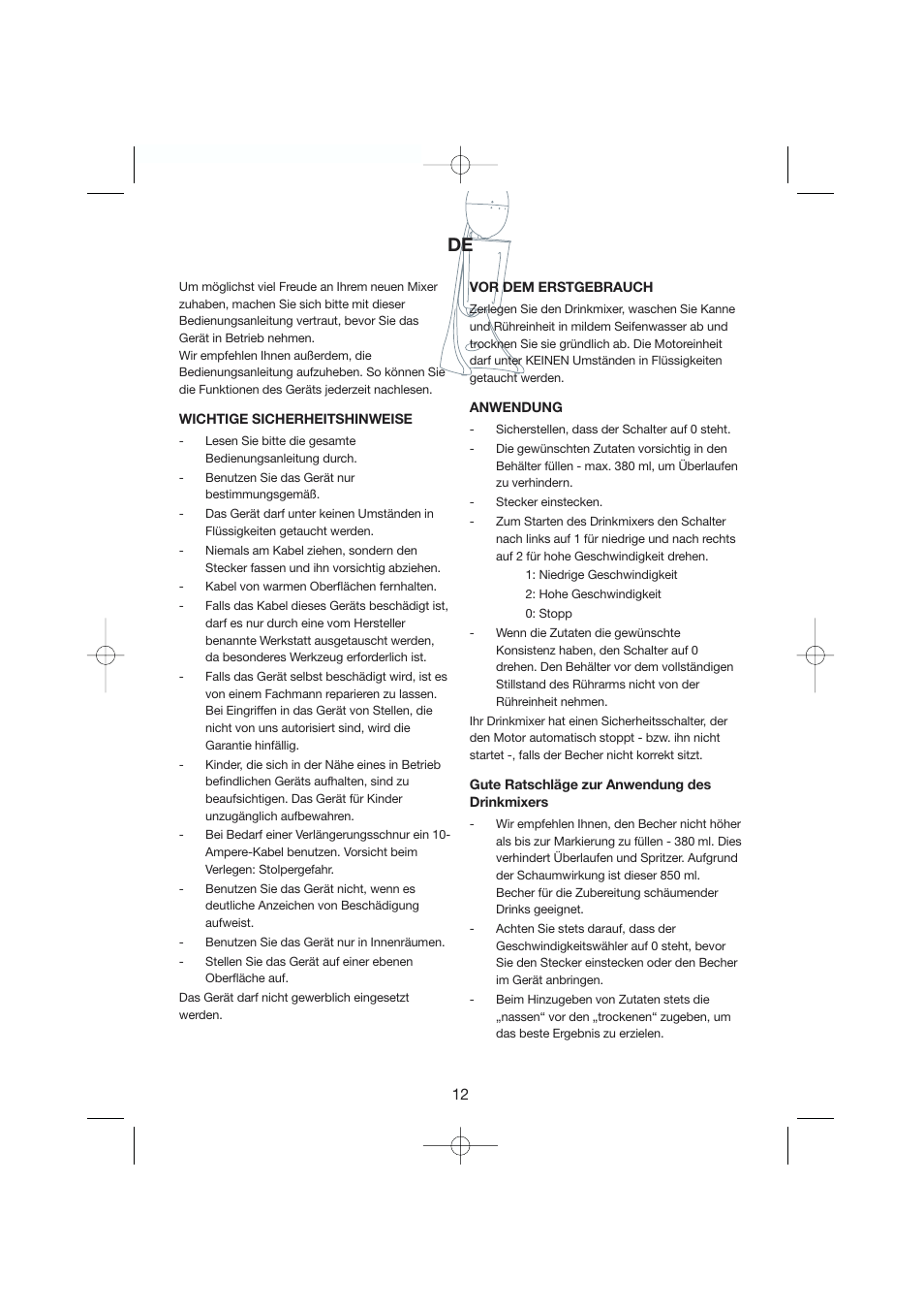 Melissa Drink Mixer 246-002 User Manual | Page 12 / 19