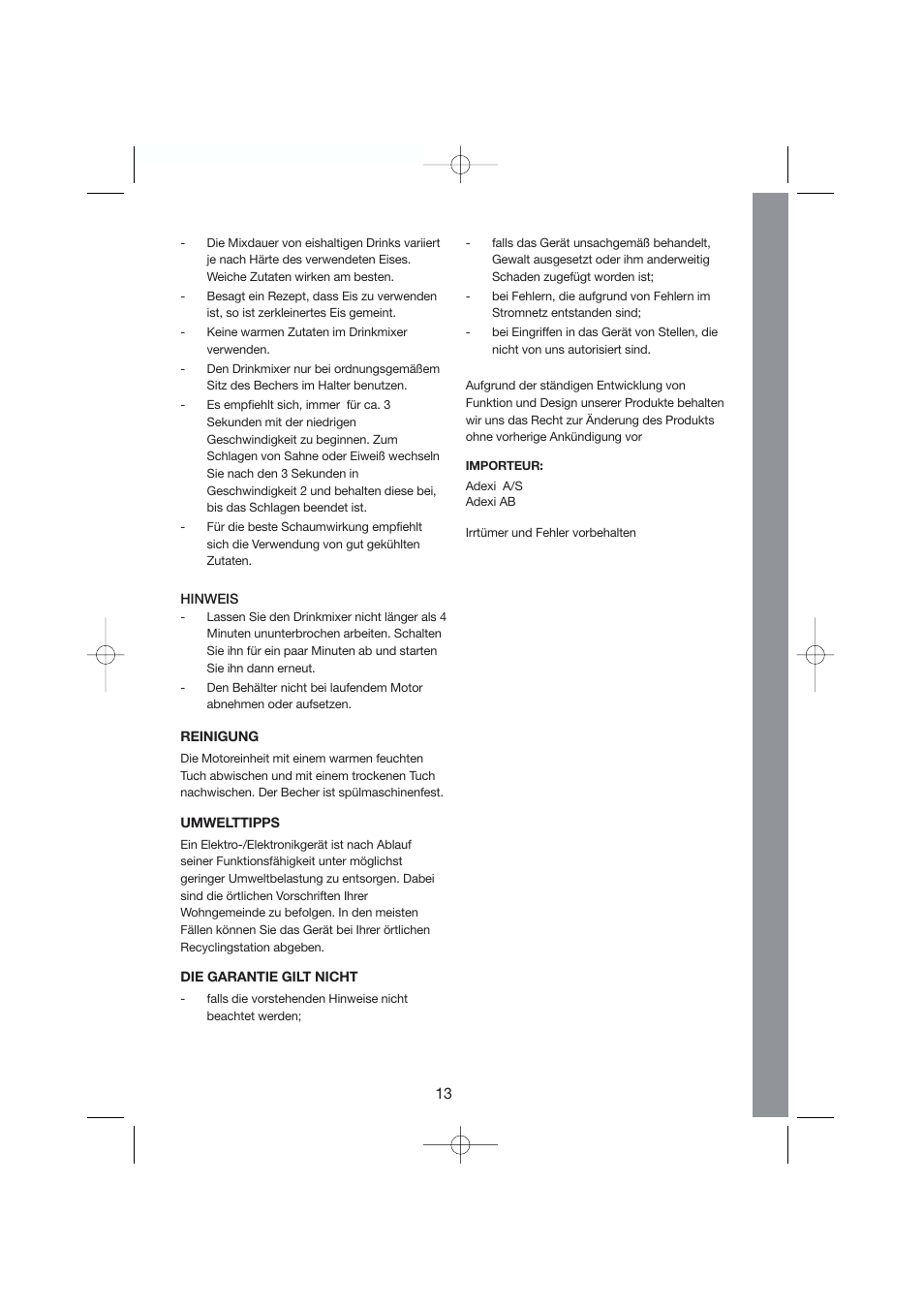 Melissa Drink Mixer 246-002 User Manual | Page 13 / 19