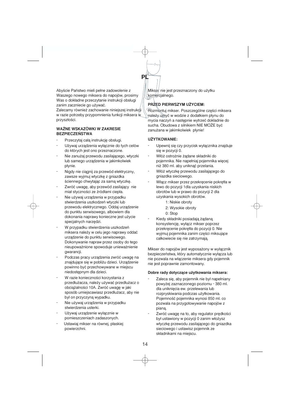 Melissa Drink Mixer 246-002 User Manual | Page 14 / 19