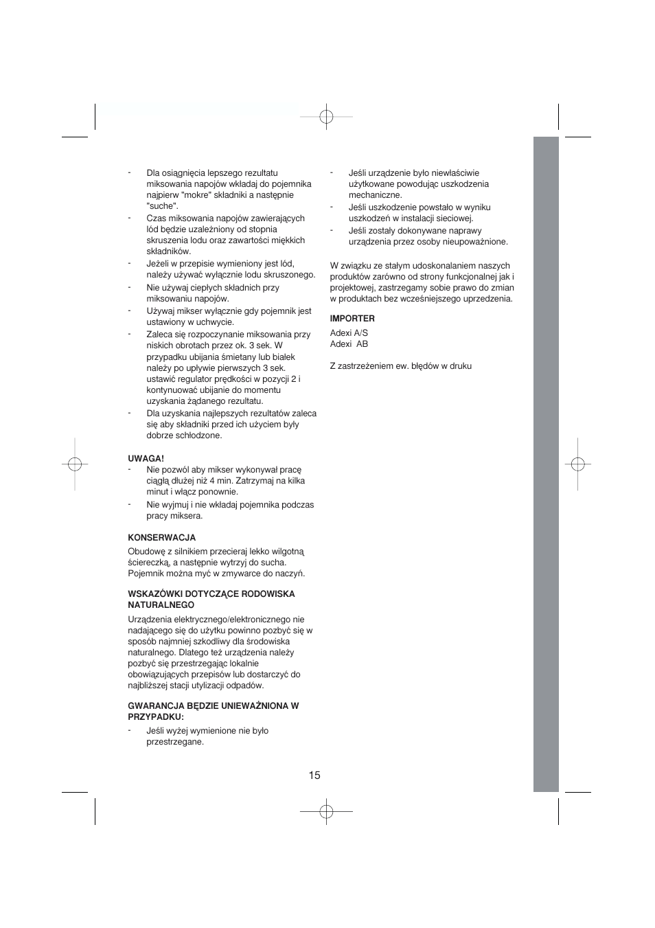 Melissa Drink Mixer 246-002 User Manual | Page 15 / 19