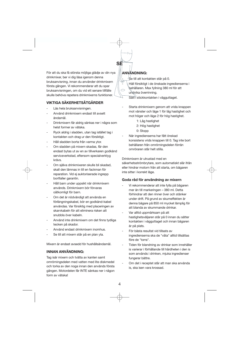 Melissa Drink Mixer 246-002 User Manual | Page 4 / 19