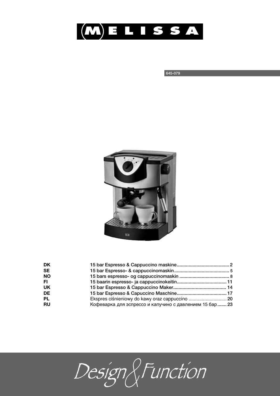 Melissa 645-079 User Manual | 25 pages