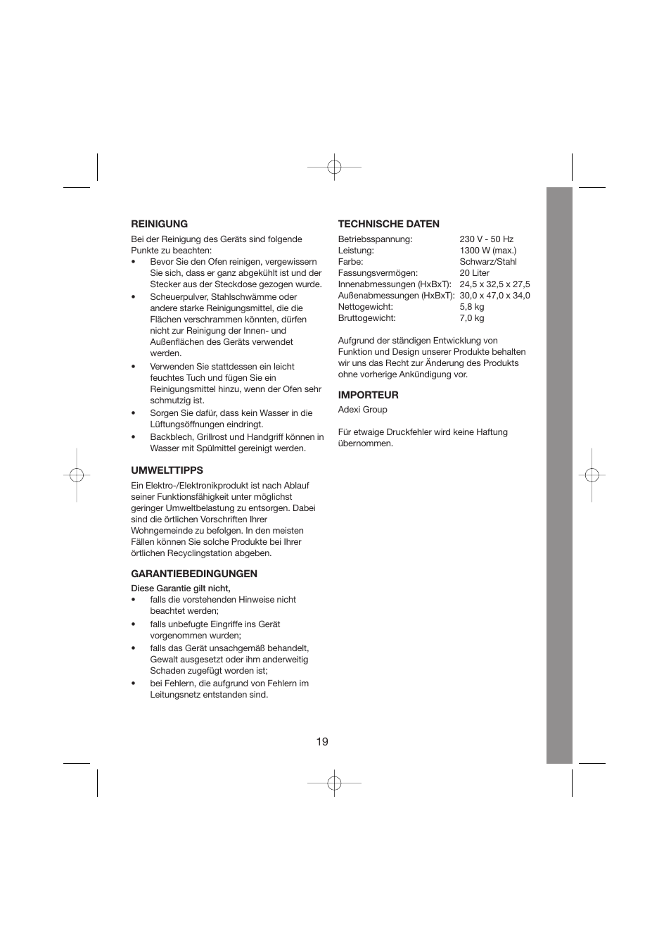 Melissa Maxi Oven 251-003 User Manual | Page 19 / 26