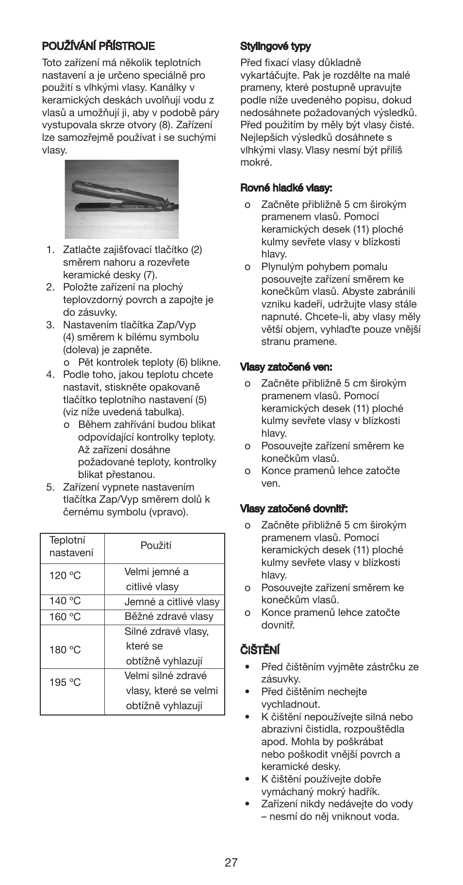 Melissa Hair Straightener 235-018 User Manual | Page 27 / 51