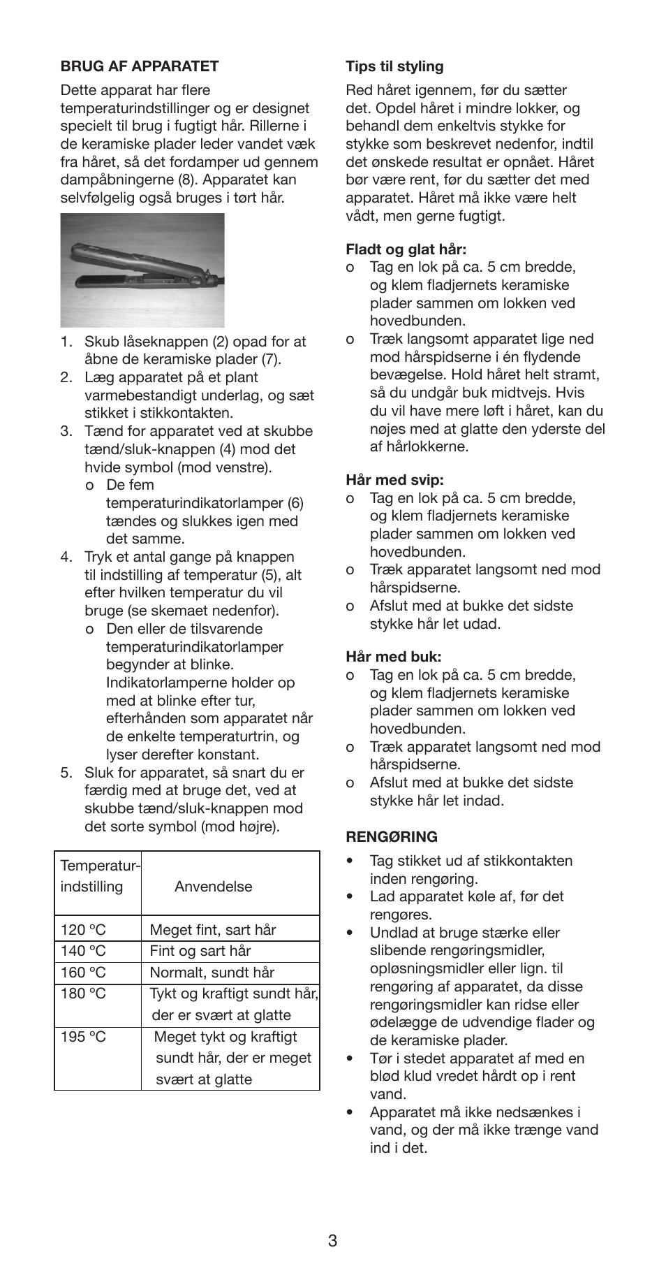 Melissa Hair Straightener 235-018 User Manual | Page 3 / 51