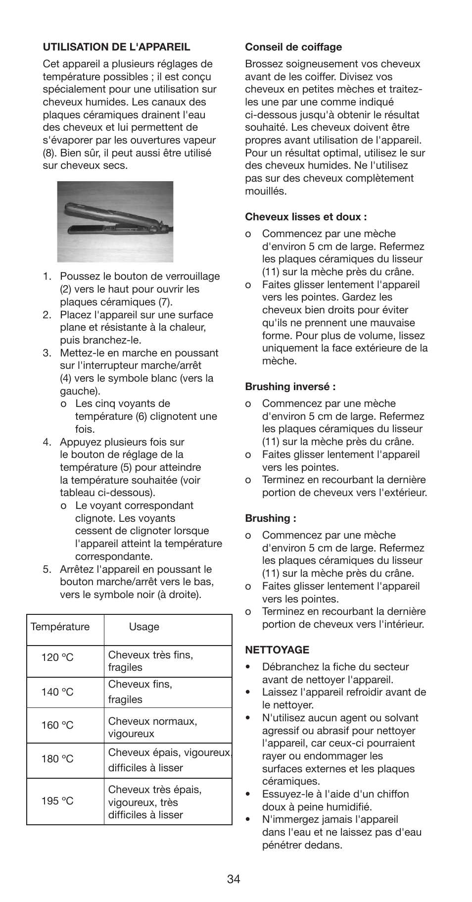 Melissa Hair Straightener 235-018 User Manual | Page 34 / 51