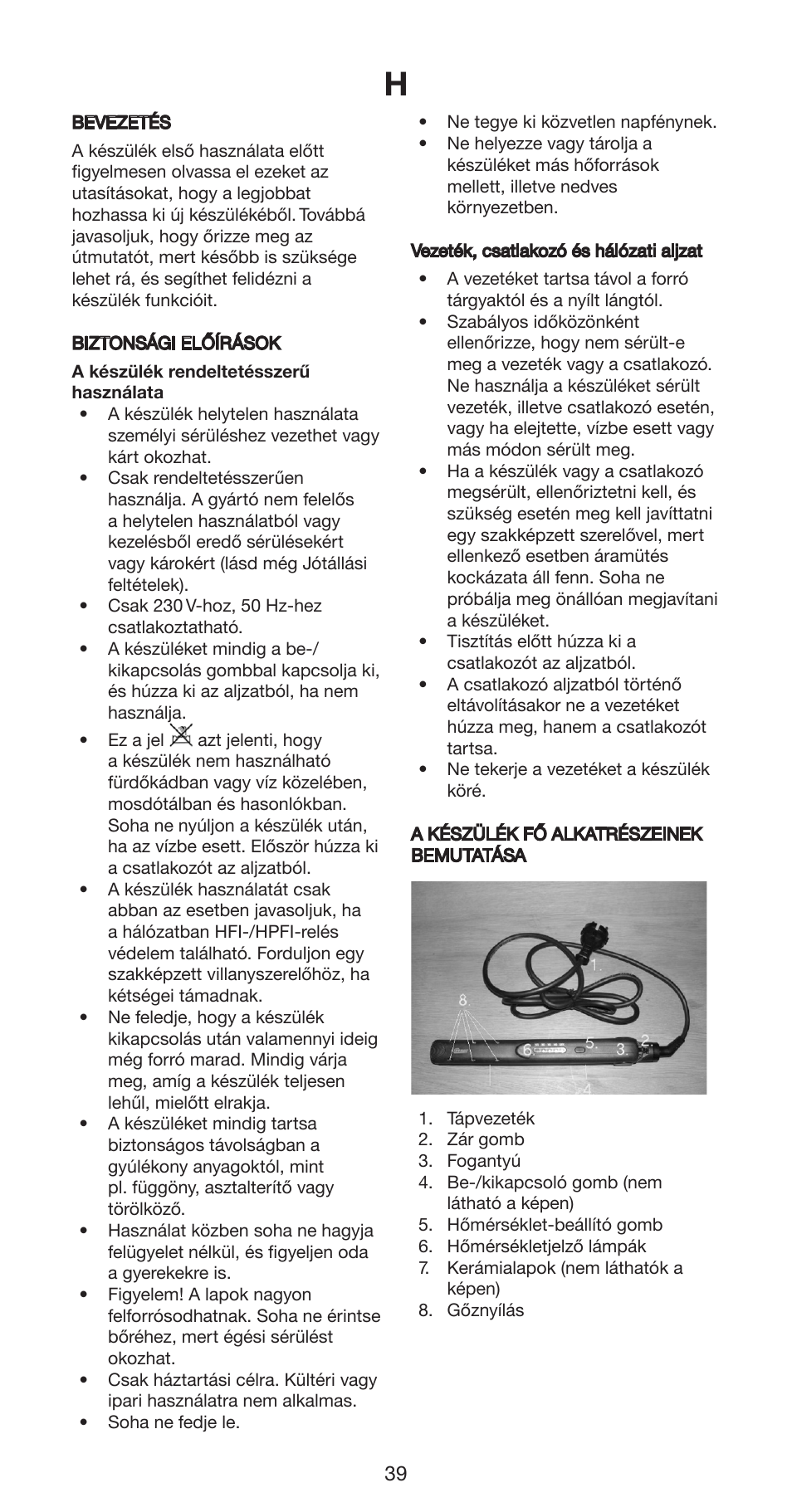 Melissa Hair Straightener 235-018 User Manual | Page 39 / 51