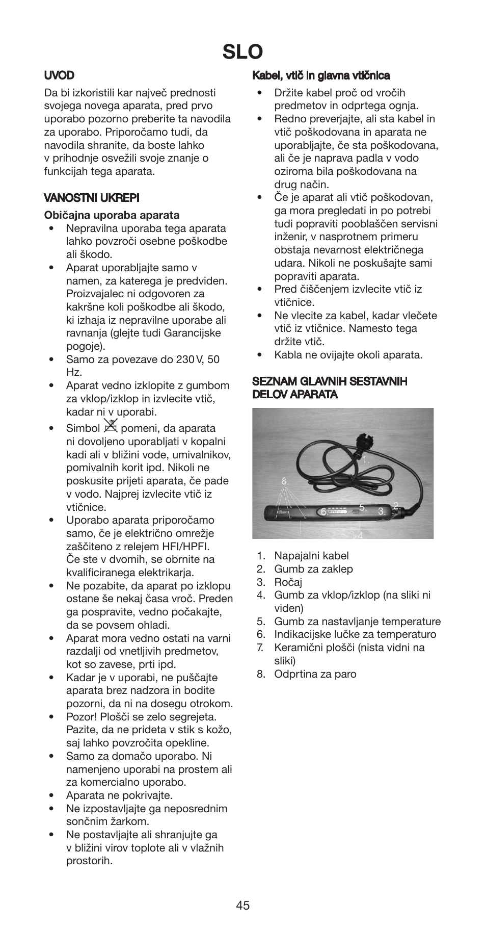 Melissa Hair Straightener 235-018 User Manual | Page 45 / 51