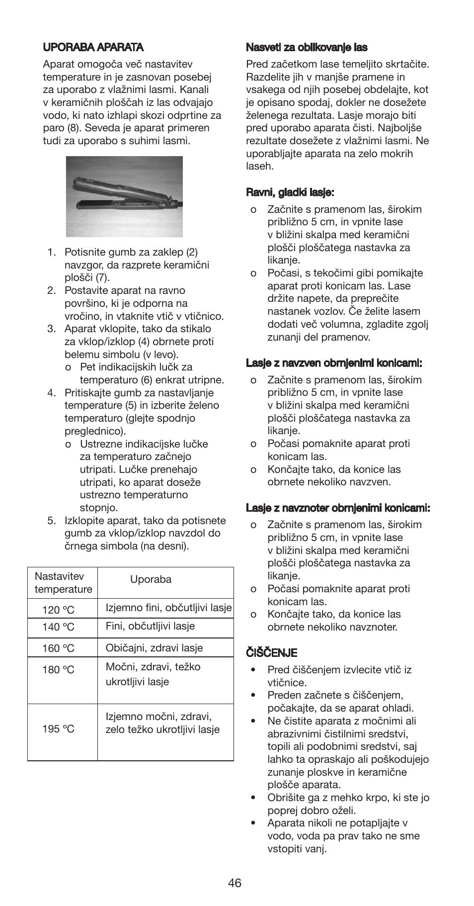 Melissa Hair Straightener 235-018 User Manual | Page 46 / 51