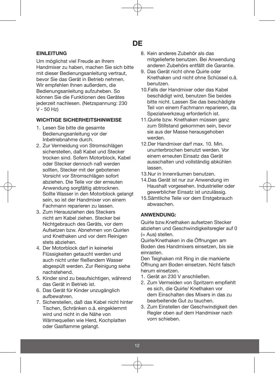 Melissa 646-049 User Manual | Page 12 / 16