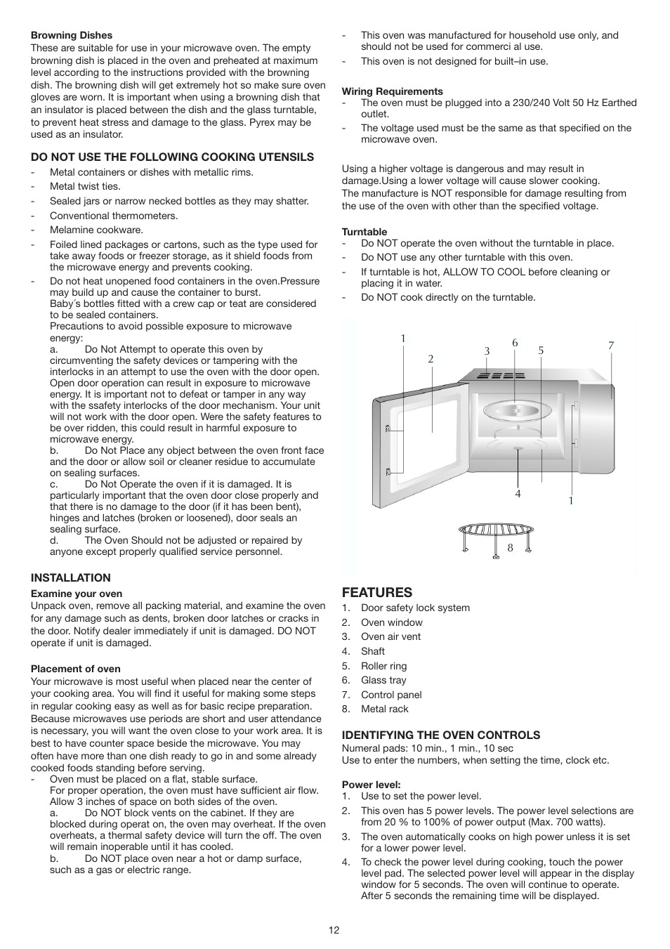 Features | Melissa 653100 User Manual | Page 12 / 35