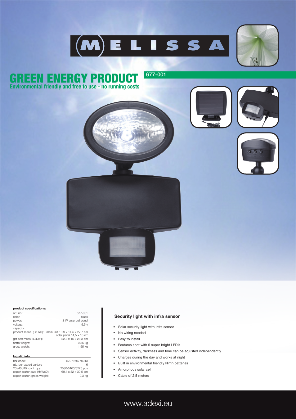 Melissa Green Energy 677-001 User Manual | 1 page