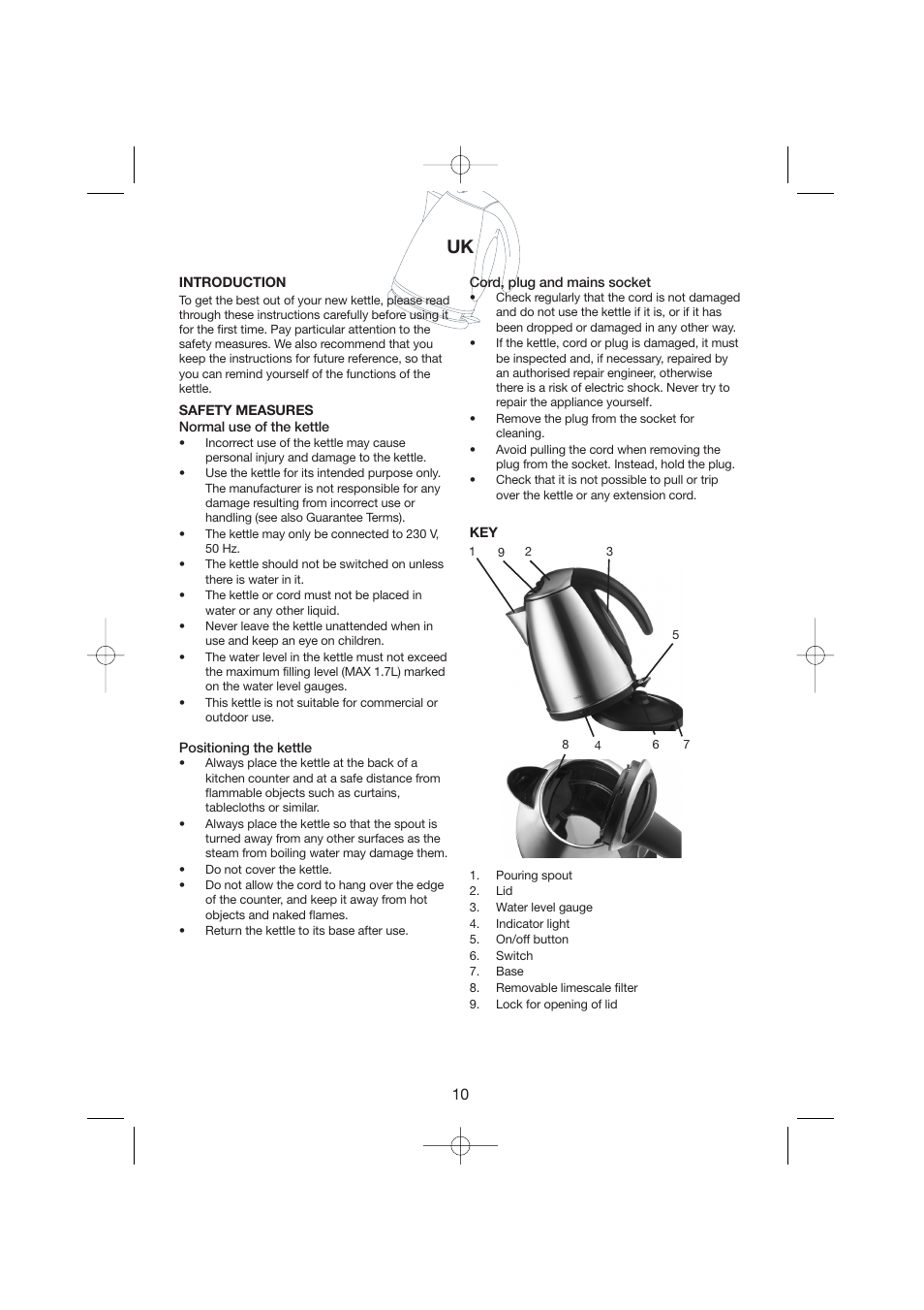 Melissa Cordless Jug Kettle 245-029 User Manual | Page 10 / 21