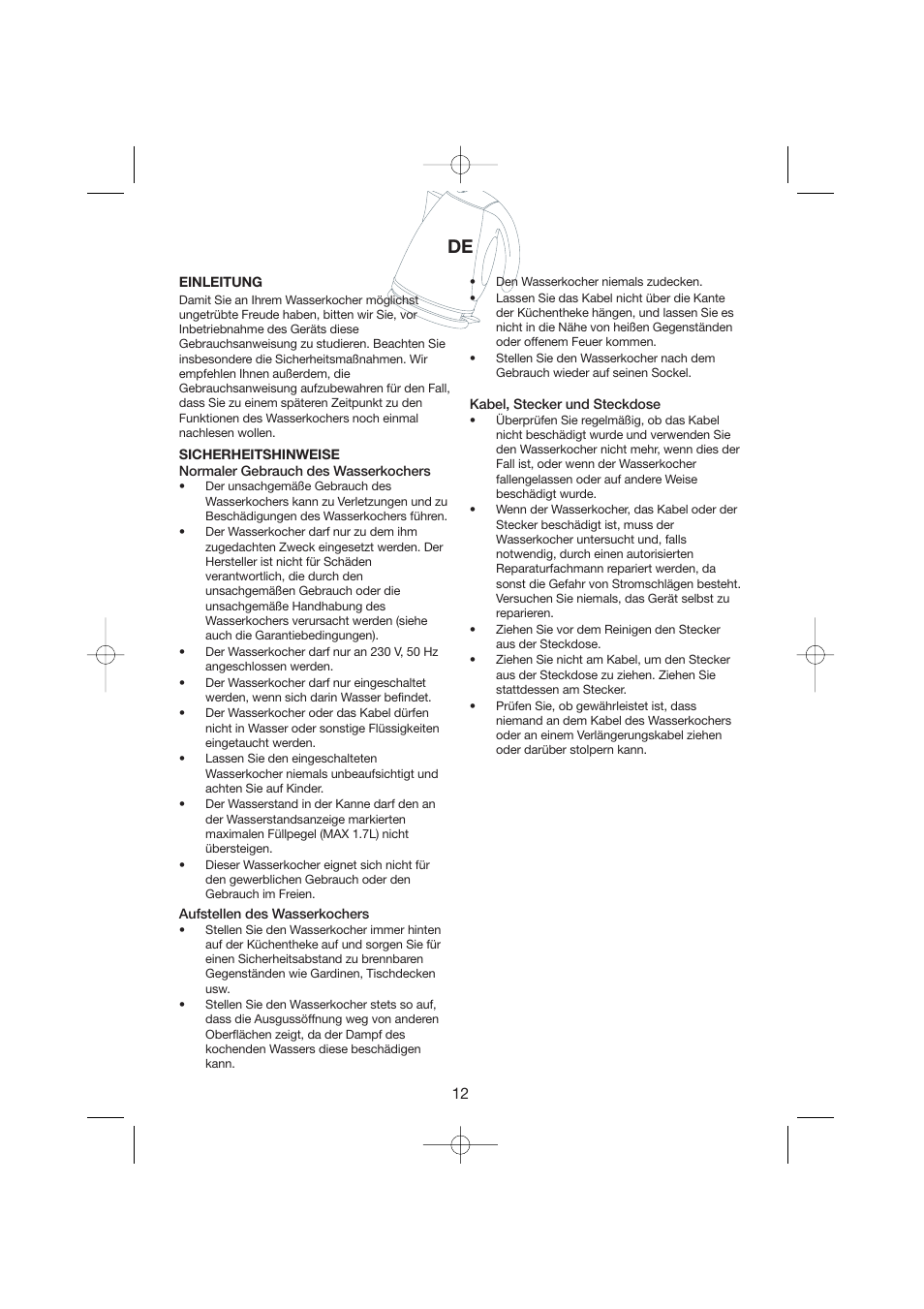 Melissa Cordless Jug Kettle 245-029 User Manual | Page 12 / 21