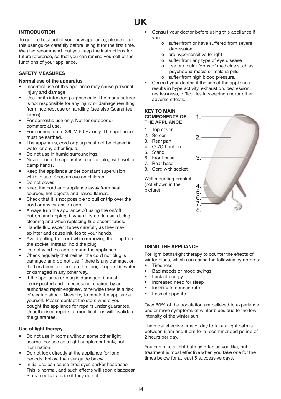 Melissa Wellness Lamp 237-002 User Manual | Page 14 / 22