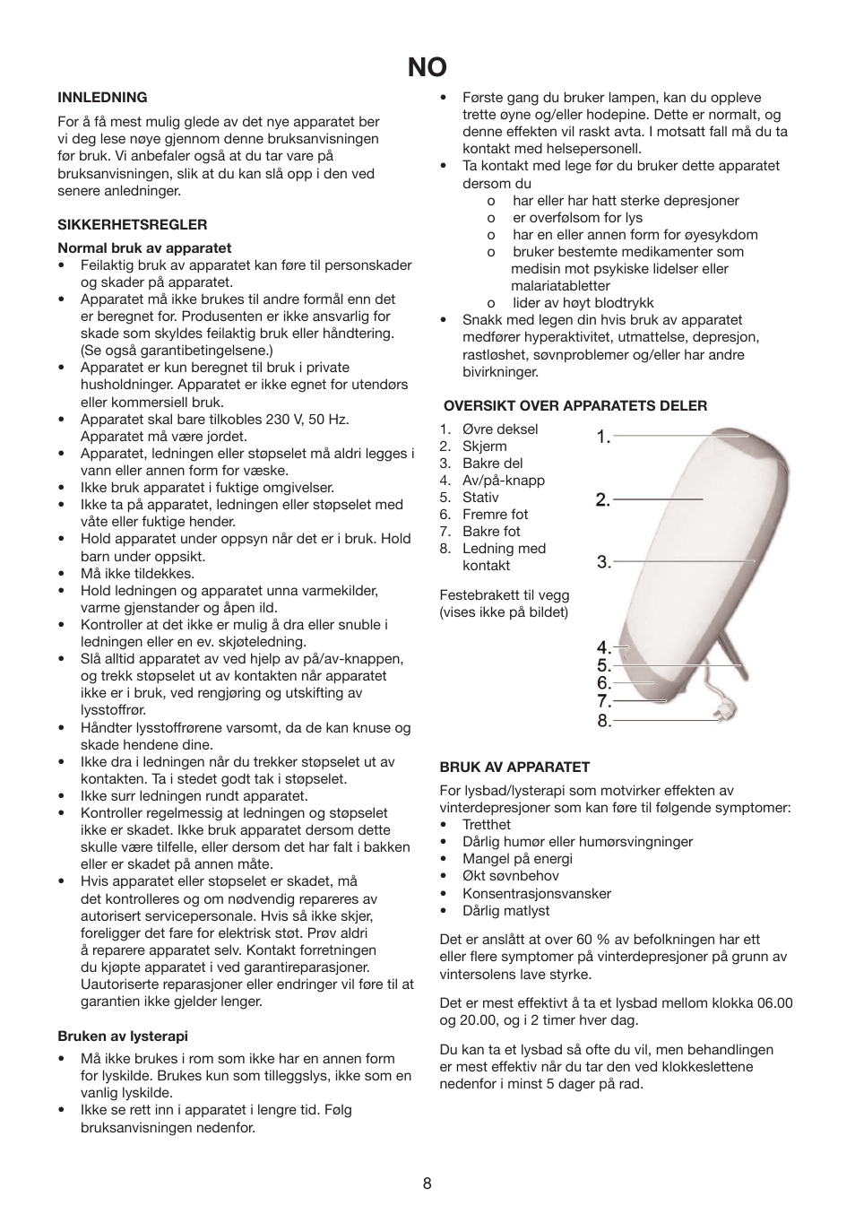 Melissa Wellness Lamp 237-002 User Manual | Page 8 / 22