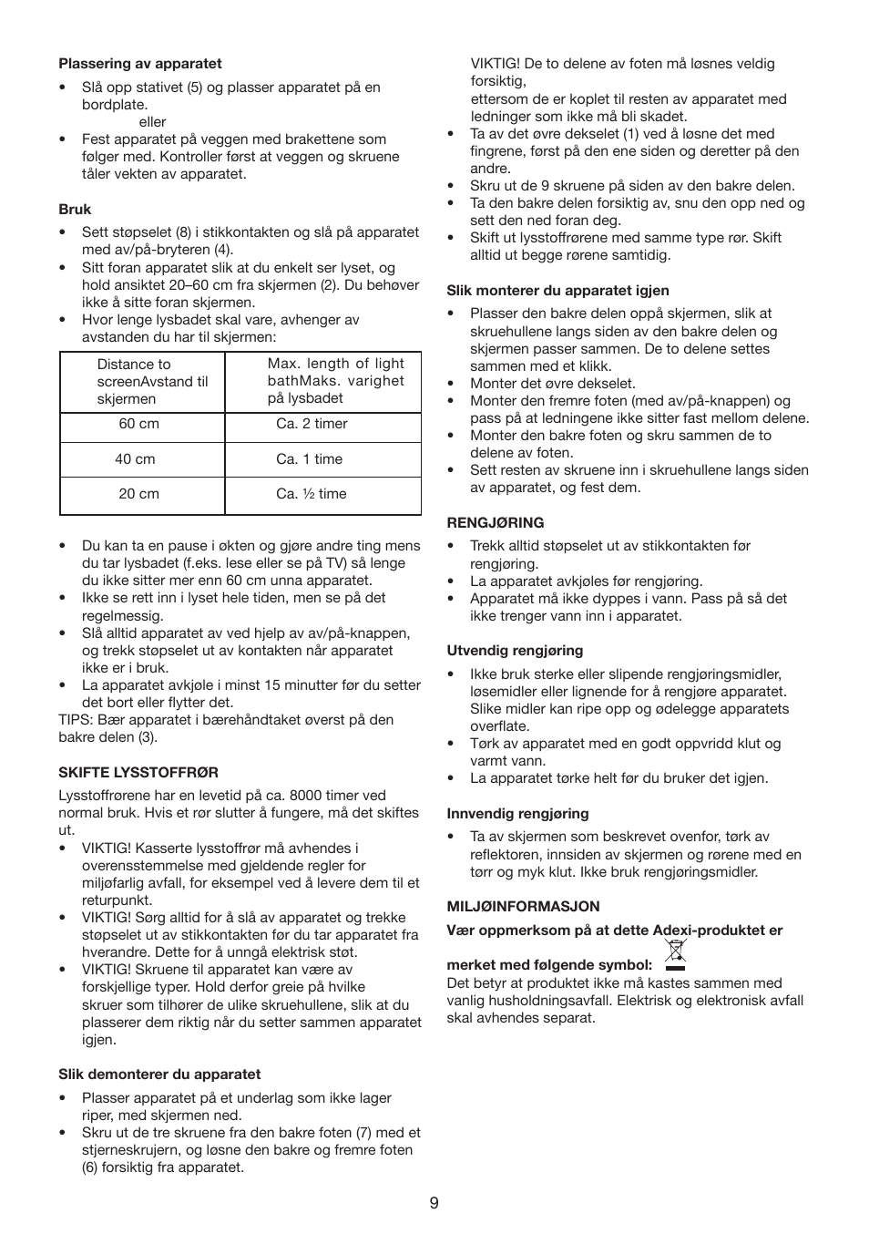 Melissa Wellness Lamp 237-002 User Manual | Page 9 / 22