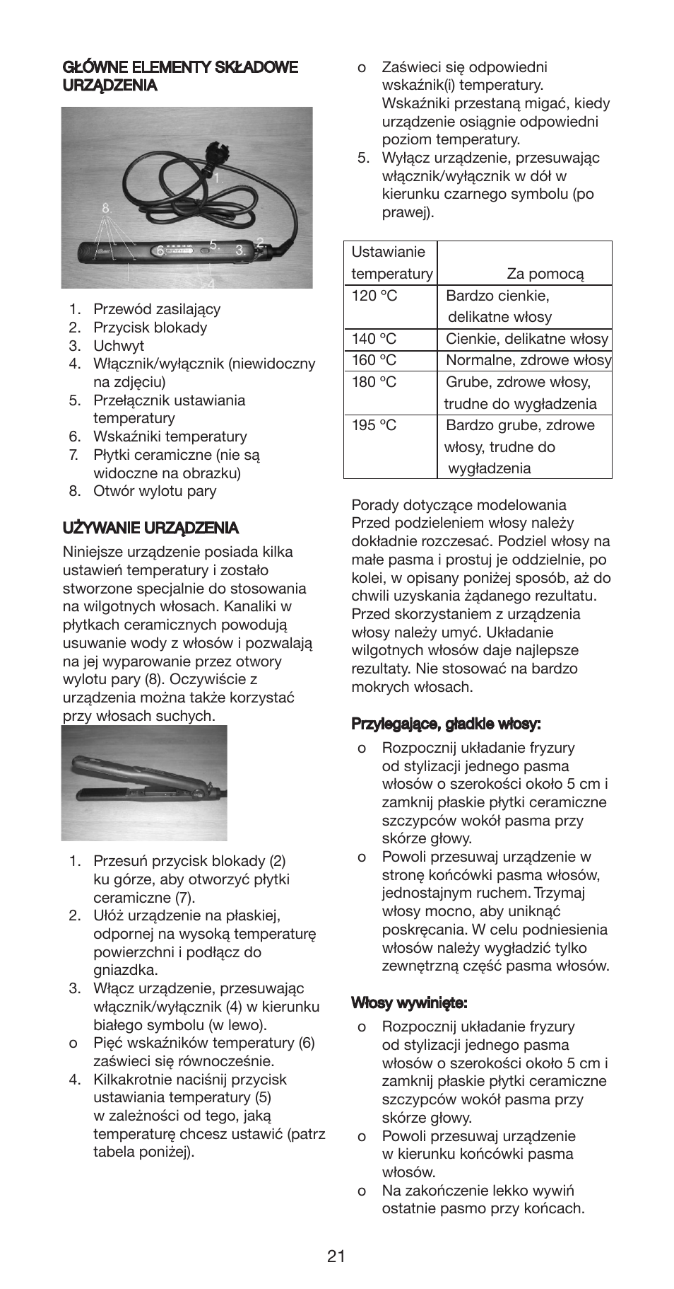 Melissa Hair Straightener 235-008 User Manual | Page 21 / 24