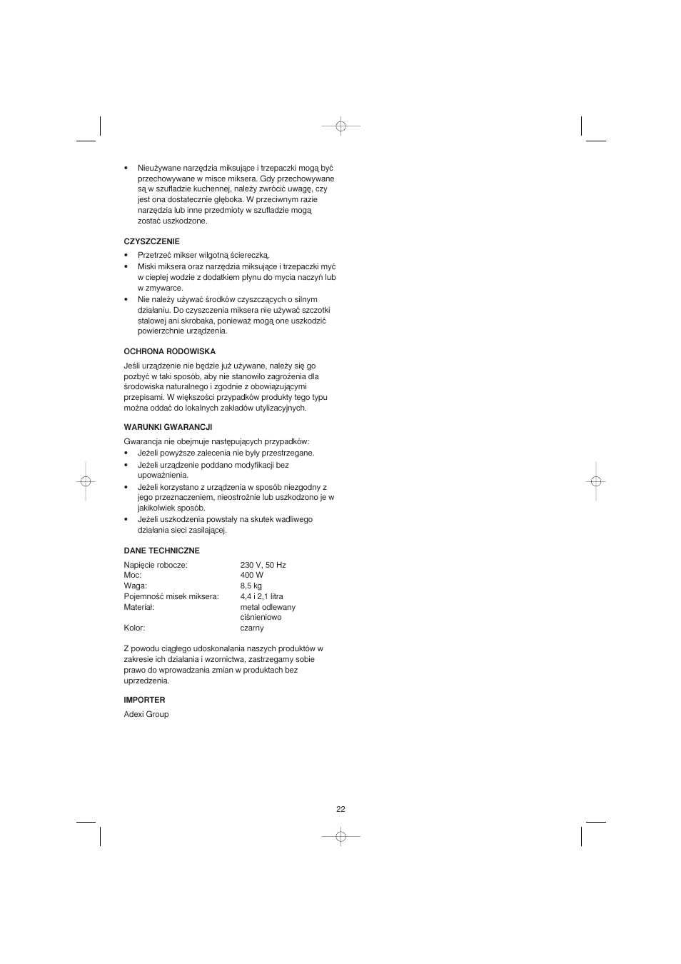 Melissa 246-009 User Manual | Page 22 / 28