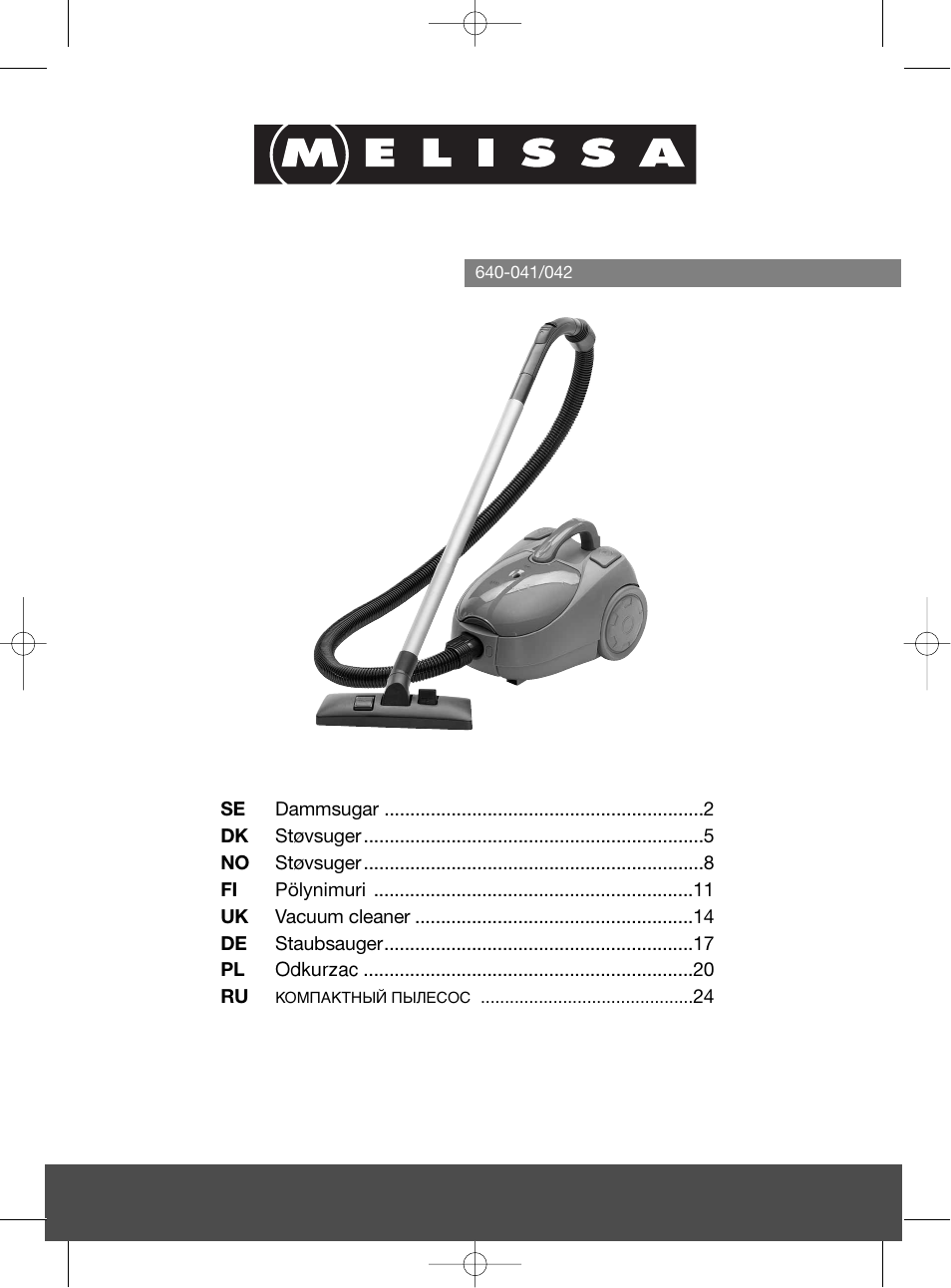 Melissa 640-041 User Manual | 27 pages