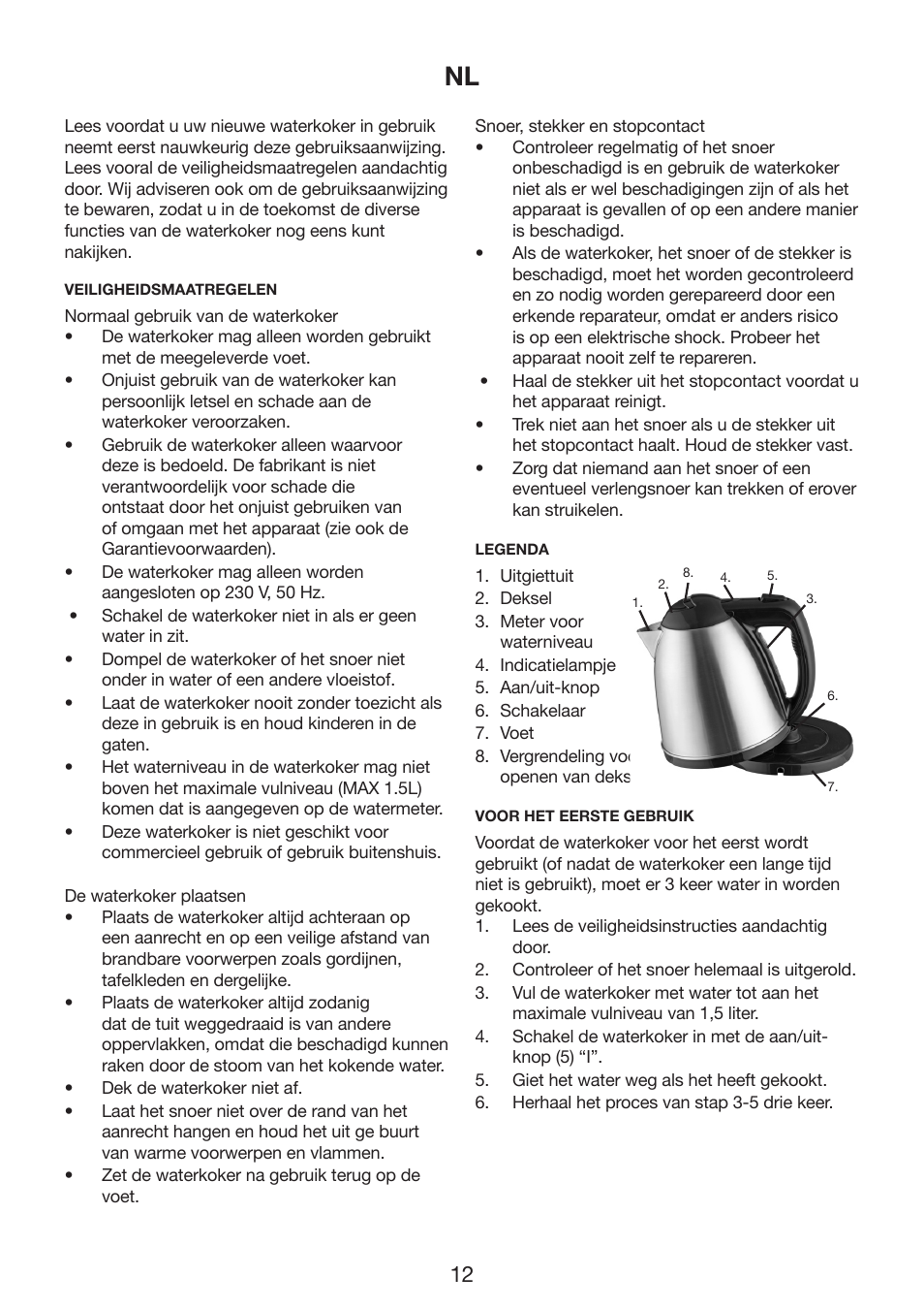 Melissa Cordless Jug Kettle 245-061 User Manual | Page 12 / 35