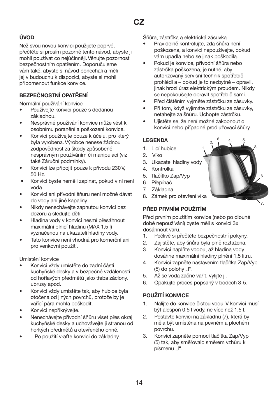 Melissa Cordless Jug Kettle 245-061 User Manual | Page 14 / 35