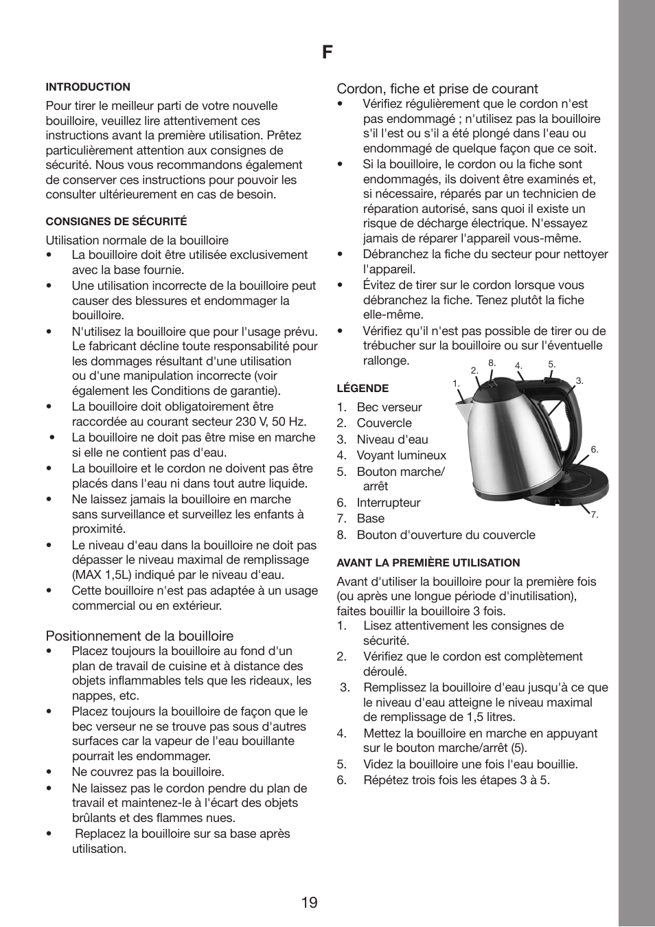 Melissa Cordless Jug Kettle 245-061 User Manual | Page 19 / 35