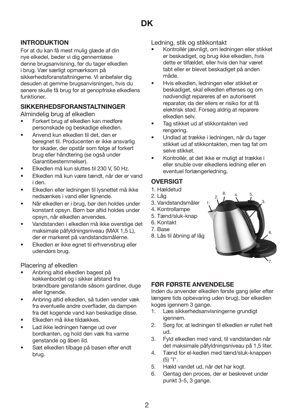 Melissa Cordless Jug Kettle 245-061 User Manual | Page 2 / 35