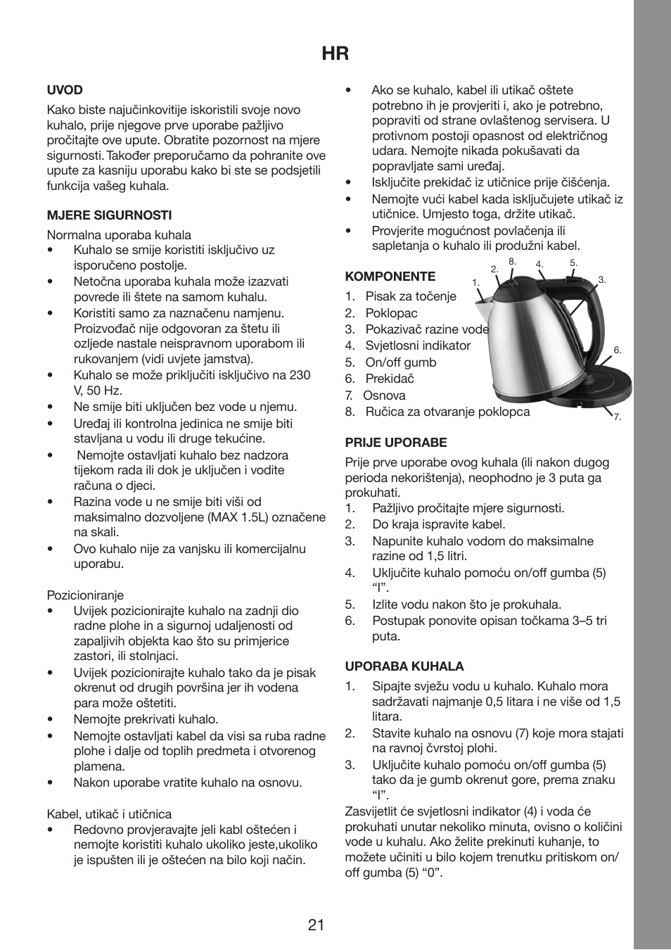 Melissa Cordless Jug Kettle 245-061 User Manual | Page 21 / 35