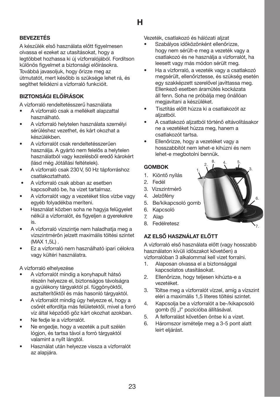 Melissa Cordless Jug Kettle 245-061 User Manual | Page 23 / 35