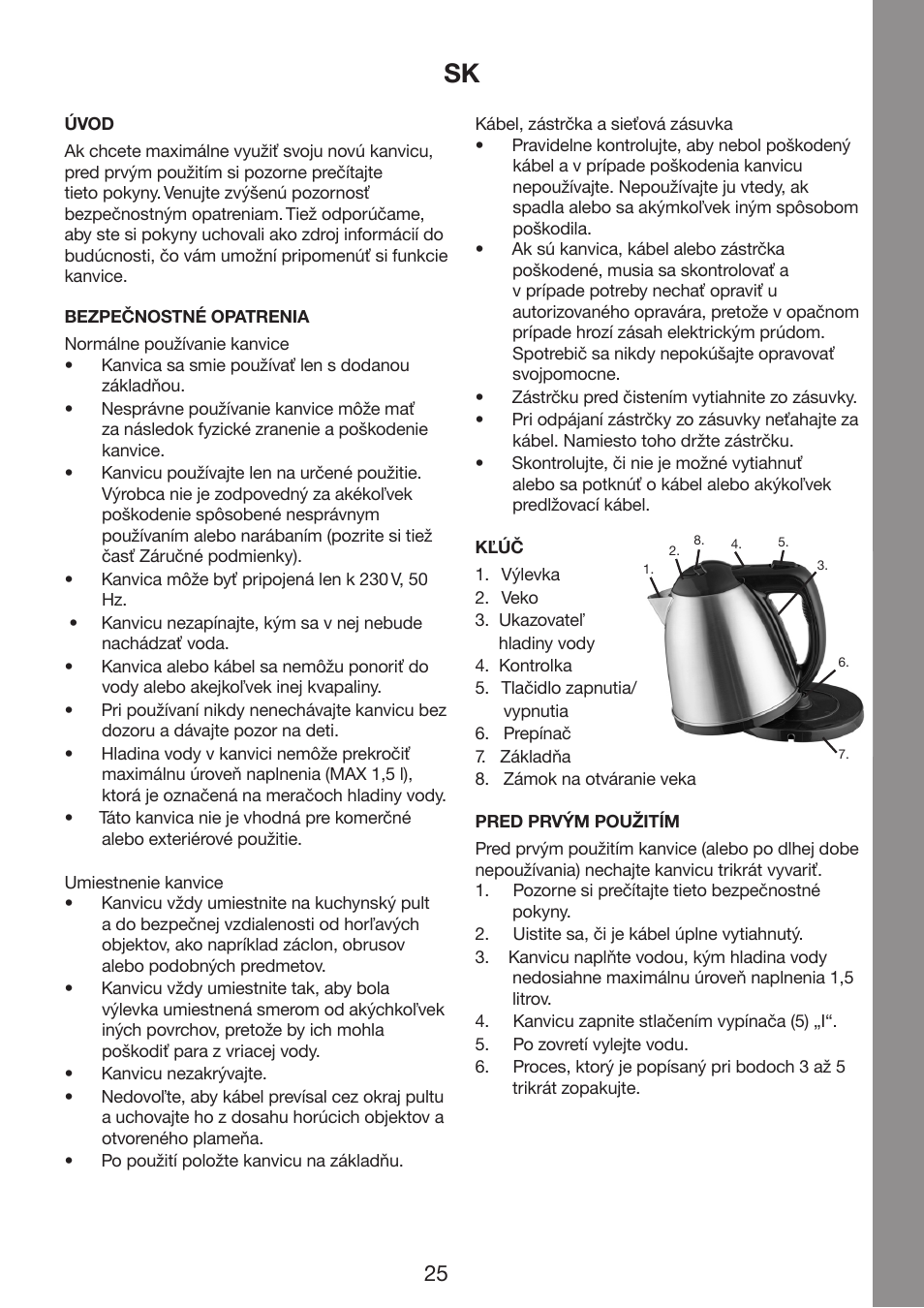 Melissa Cordless Jug Kettle 245-061 User Manual | Page 25 / 35