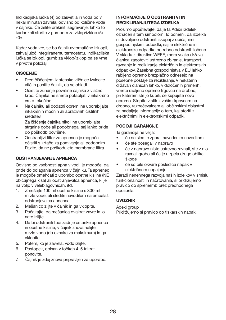 Melissa Cordless Jug Kettle 245-061 User Manual | Page 28 / 35