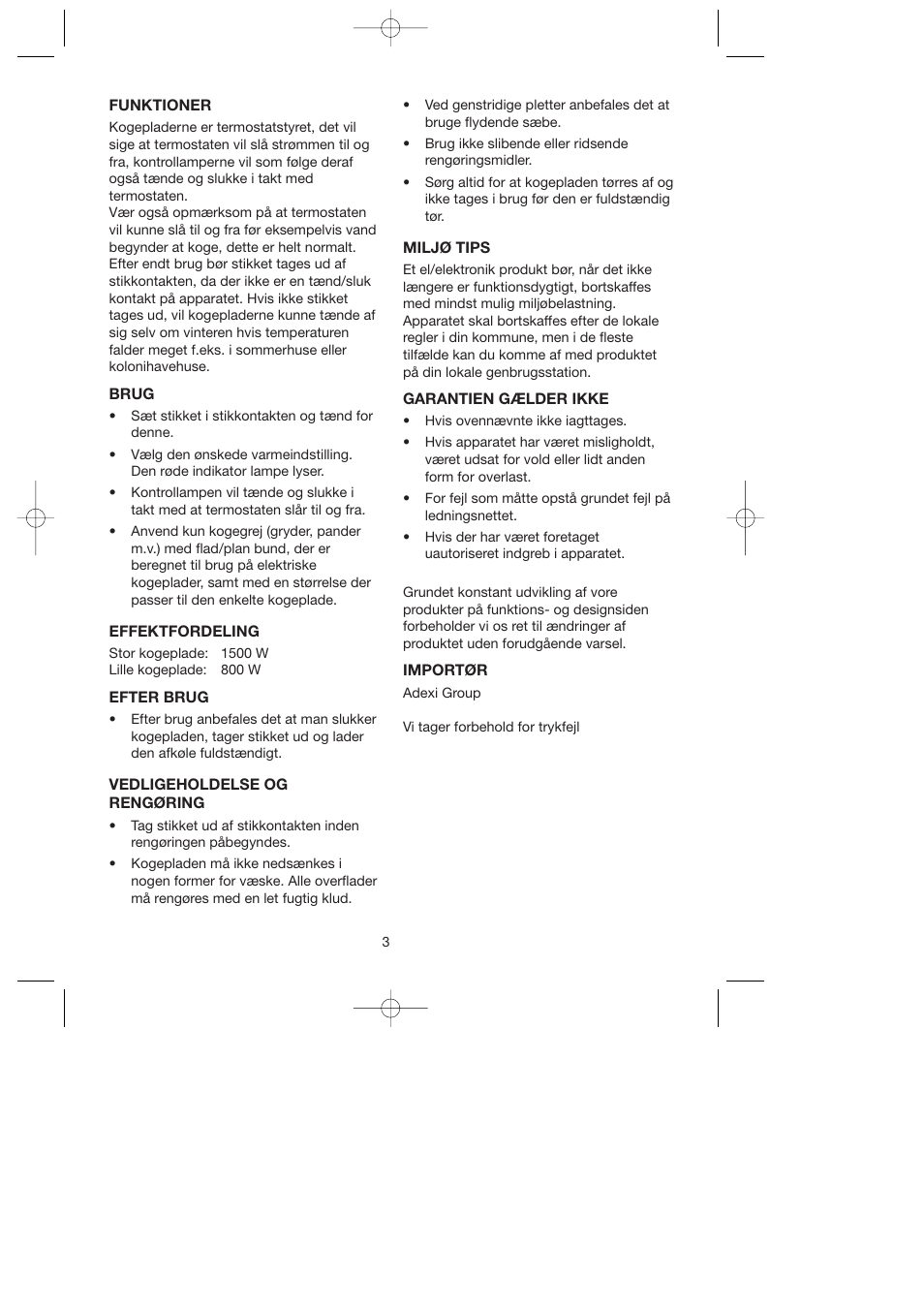 Melissa Double Cooking Plate 750-027 User Manual | Page 3 / 15