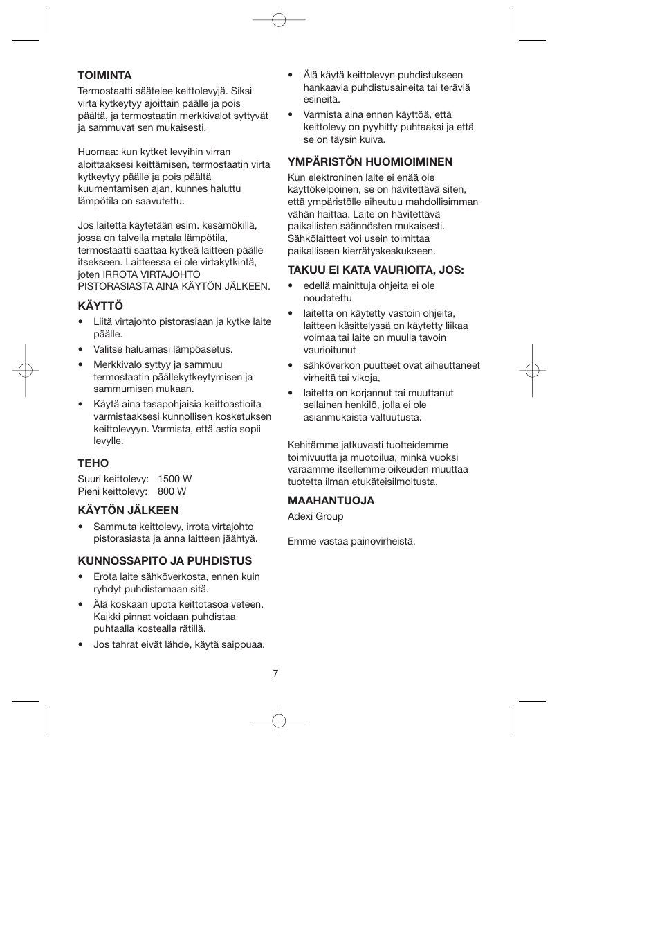 Melissa Double Cooking Plate 750-027 User Manual | Page 7 / 15
